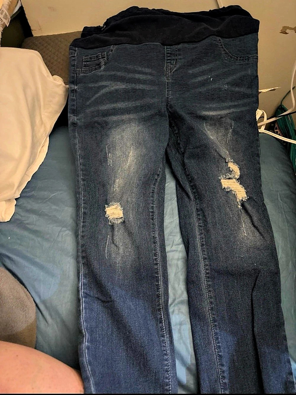 Distressed Blue Jeans